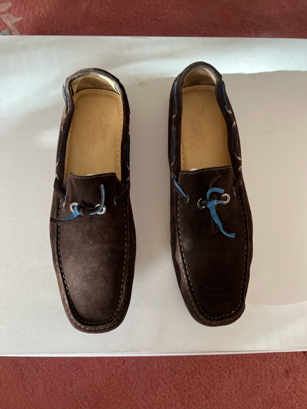 Faconnable Suede Driving Loafers Brown | Blue Detail | Men’s